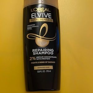 L’Oréal Elvive Total Repair shampoo.